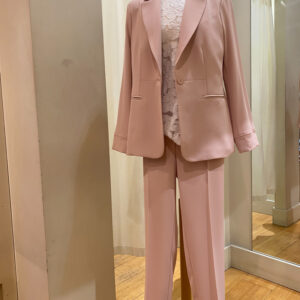Tailleur giacca e pantalone rosa cipria