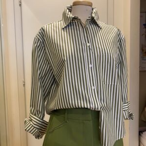 Camicia a righe bianco e verde Panetto Weekend Maxmara