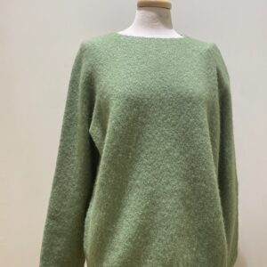 Maglia girocollo in alpaca e cotone Verde WkdGhiacci