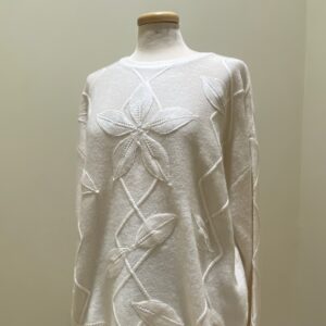 Maglia misto cachemire lavorazione floreale Elena Mirò